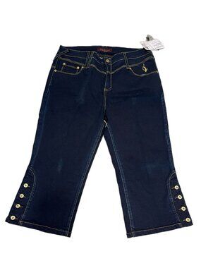 Baby Phat Blue Boot Cut Jeans with Gold Embroidery S18